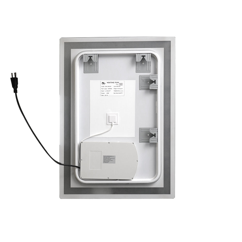 Led Bathroom Vanity Mirror With Light,20X 28 Inch, Anti Fog, Dimmable,Color Temper 5000K,Backlit Front Lit,Both Vertical And Horizontal Wall Mounted Vanity Mirror 20X28 White Iron