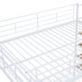 Full Size Metal Loft Bed With Upper Grid Storage Shelf And Lateral Storage Ladder, White White Mdf Metal