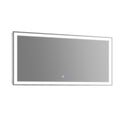 Led Bathroom Vanity Mirror With Light,55*30 Inch, Anti Fog, Dimmable,Color Temper 5000K,Backlit Front Lit,Both Vertical And Horizontal Wall Mounted Vanity Mirror 55X30 White Aluminium