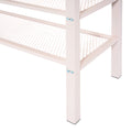 Full Size Metal Loft Bed With 4 Tier Shelves And Storage, Pink Full Pink Metal