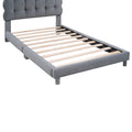 Twin Size Upholstered Platform Bed With Soft Headboard,Gray Gray Upholstered