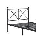 Black Full Platform Bed Box Spring Not Required Full Black Metal Bedroom Contemporary,Modern Open Frame Metal