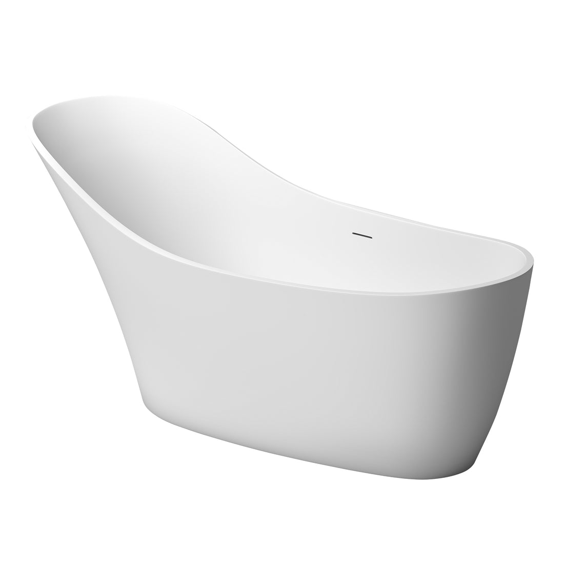 1700Mm Solid Surface Bathtub Matte White Color Matte White Oval Bathroom Freestanding Tubs Matte 61 69 In Classic,Luxury,Modern Soaking Center Solid Surface Solid Surface
