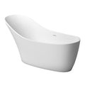 1700Mm Solid Surface Bathtub Matte White Color Matte White Oval Bathroom Freestanding Tubs Matte 61 69 In Classic,Luxury,Modern Soaking Center Solid Surface Solid Surface