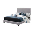 Grey Full Bed With Trim Box Spring Required Full Grey Wood Bedroom Transitional Panel Foam Upholstered