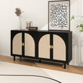 4 Door Cabinet, Suitable For Bedroom, Living Room, Study Black Mdf