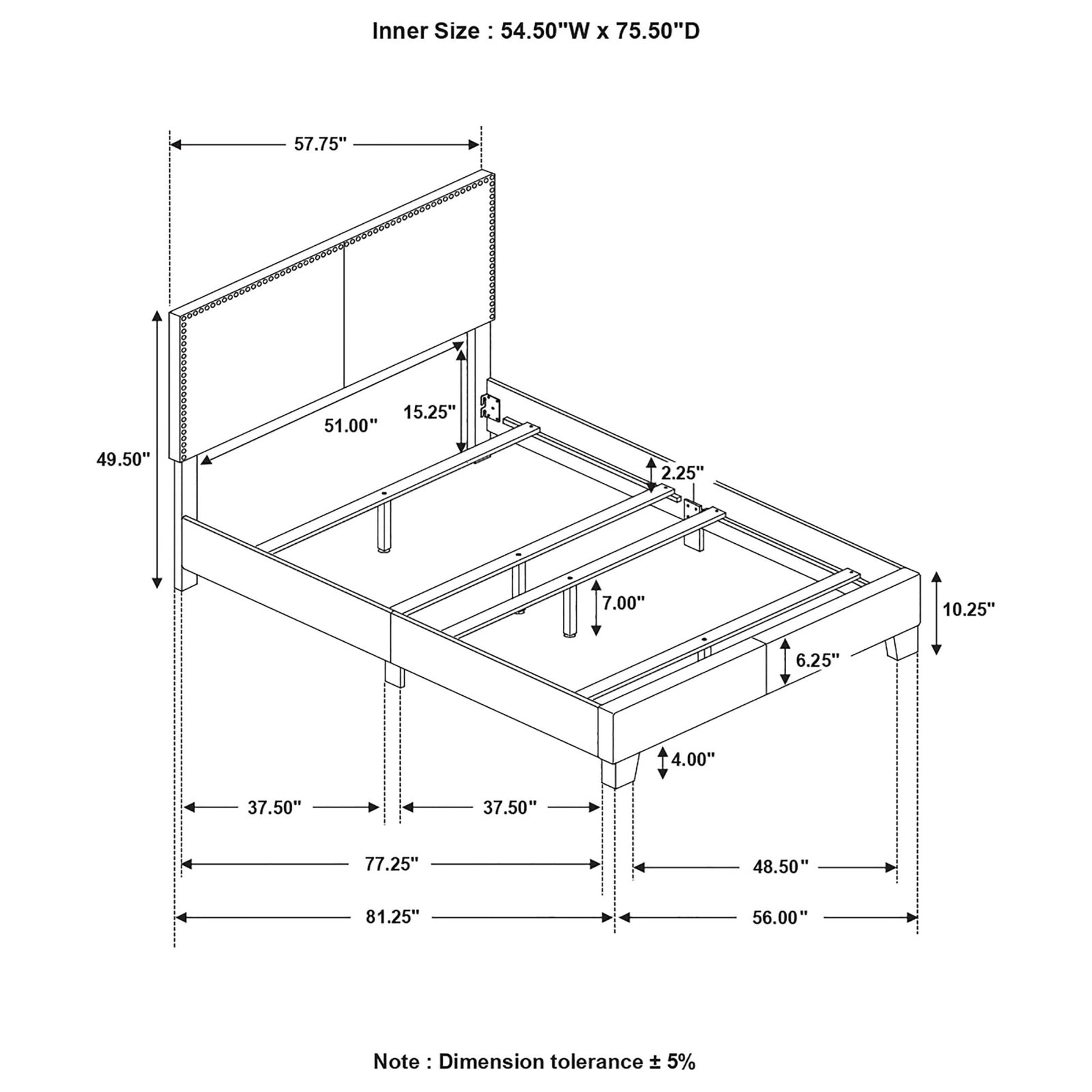 Grey Full Bed With Trim Box Spring Required Full Grey Wood Bedroom Transitional Panel Foam Upholstered