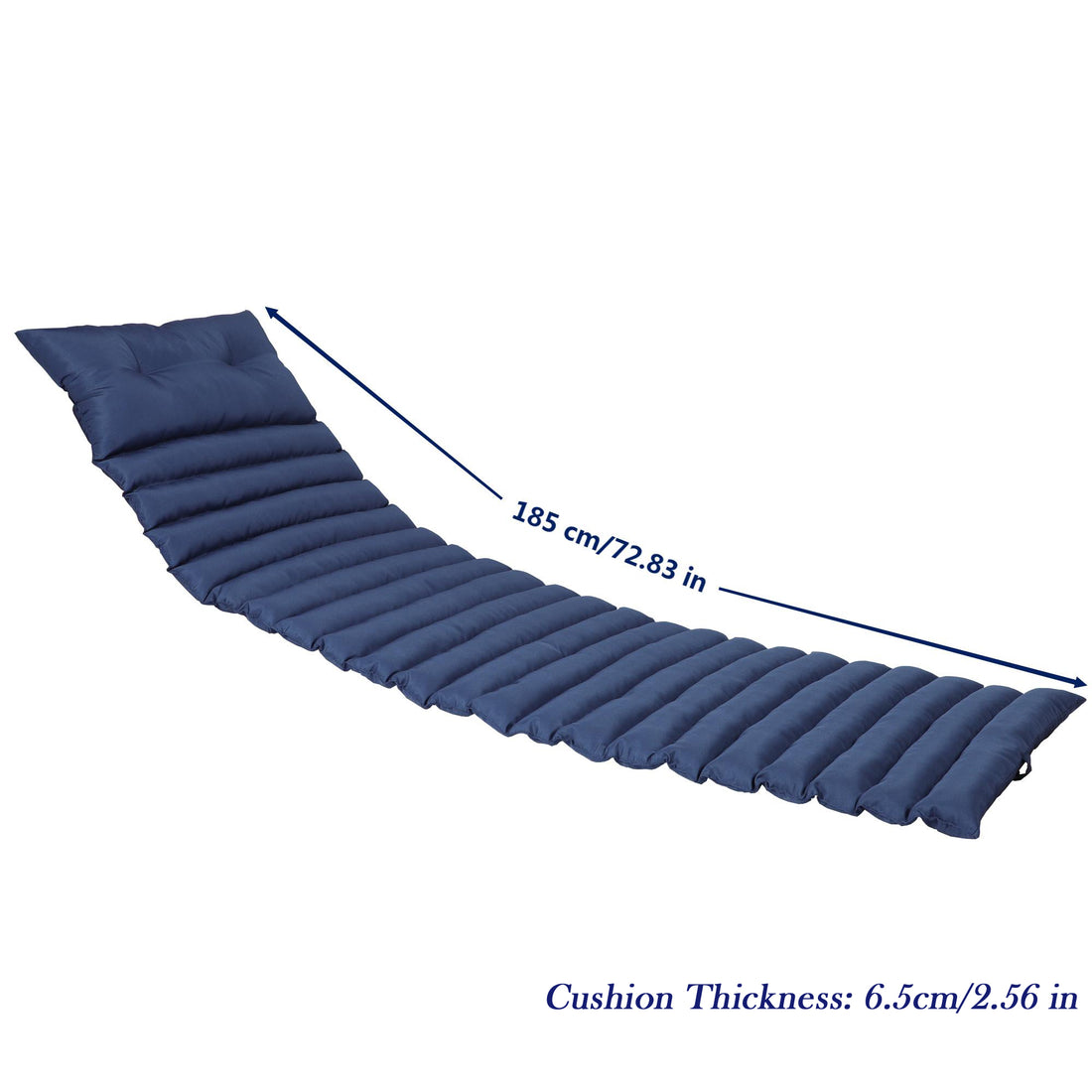 2Pcs Set Outdoor Lounge Chair Cushion Replacement Patio Funiture Seat Cushion Chaise Lounge Cushion Navy Blue No Lounge Blue Solid 2 Person Seating Group Polyester