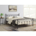 Gunmetal Slatted Full Platform Bed Box Spring Not Required Full Grey Metal Bedroom Transitional Bed Frame Metal