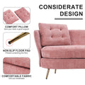 Polyester Fiber Loveseat Sofa Chair Upholstered Couch With Golden Metal Legs Club Two Seat Sofa For Living Reading Room Bedroom Apartment Small Space Dorm,Pink. Pink Polyester Wood Primary Living