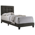 Charcoal Tufted Twin Panel Bed Box Spring Required Twin Charcoal Wood Bedroom Transitional Panel Foam Upholstered