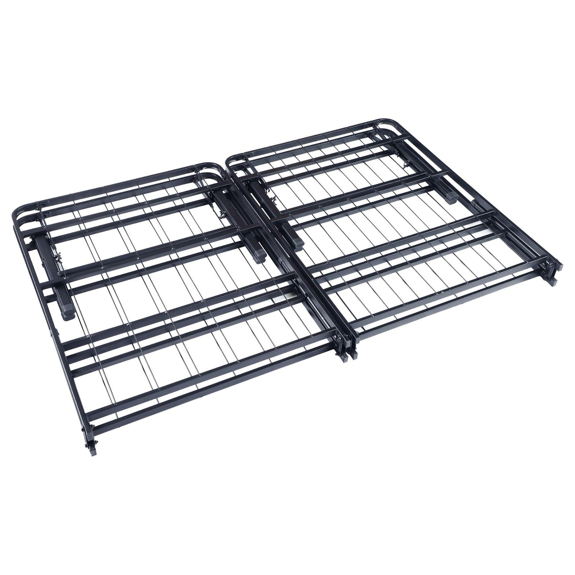 Black Queen Mattress Support Queen Black Metal Bedroom Contemporary,Modern Adjustable Bedbase Steel