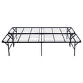 Black Queen Mattress Support Queen Black Metal Bedroom Contemporary,Modern Adjustable Bedbase Steel