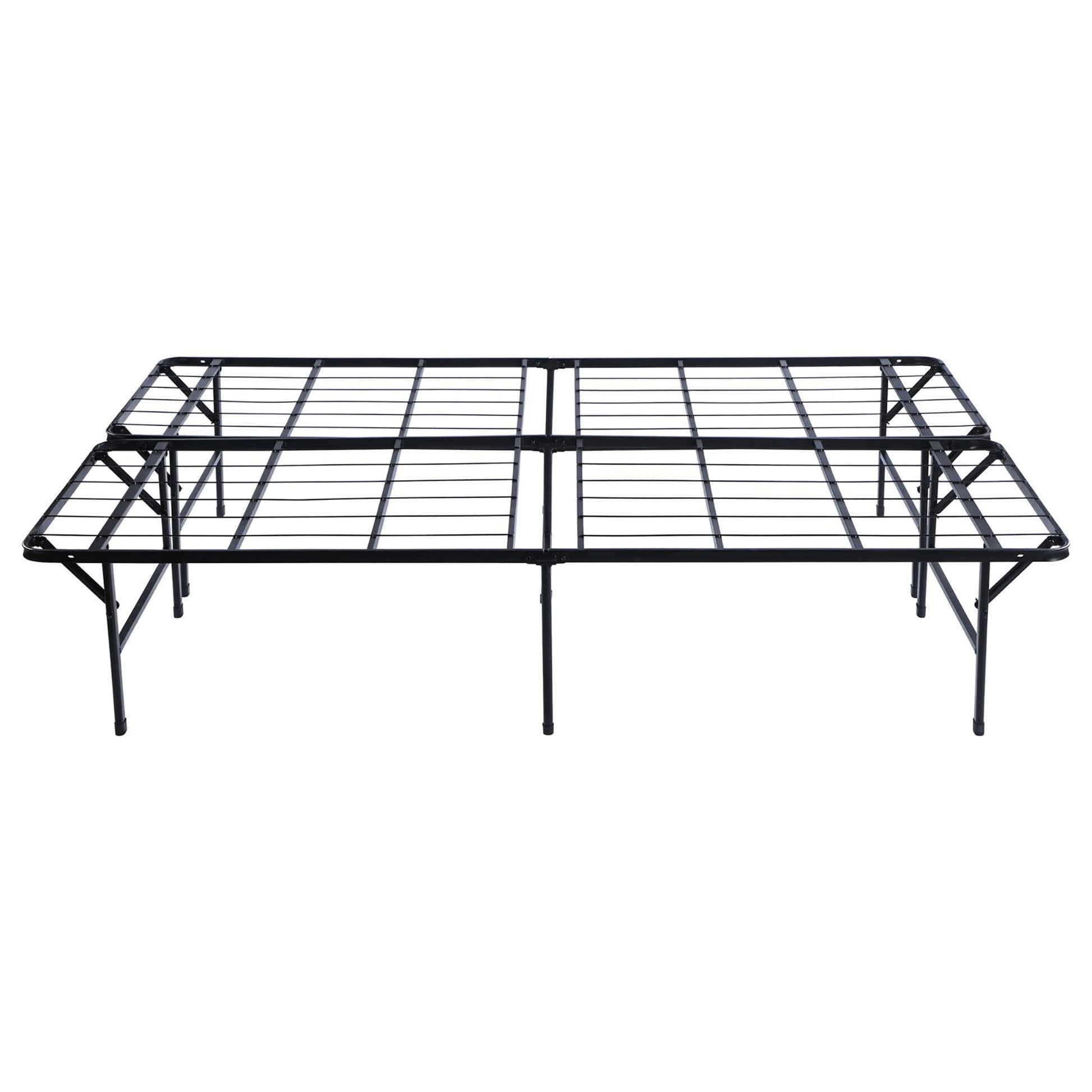 Black Queen Mattress Support Queen Black Metal Bedroom Contemporary,Modern Adjustable Bedbase Steel