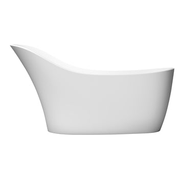 1700Mm Solid Surface Bathtub Matte White Color Matte White Oval Bathroom Freestanding Tubs Matte 61 69 In Classic,Luxury,Modern Soaking Center Solid Surface Solid Surface