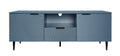 Tv Stand With Solid Ion Feet, Tv Console Table For Living Room, Bedroom Blue Particle Board