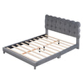Full Size Upholstered Platform Bed With Soft Headboard,Gray Gray Upholstered