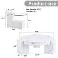 A Modern, Fashionable, And Durable Marble Textured Mdf Coffee Table With A Side Table. Match With Multiple Scenes. Suitable For Living Room And Bedroom. White Mdf Glass