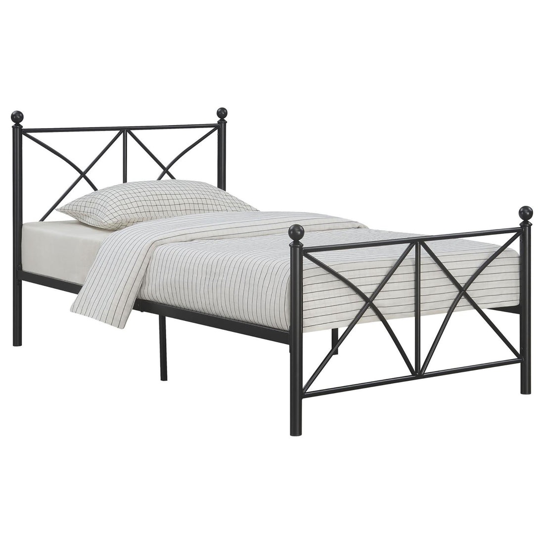 Black Full Platform Bed Box Spring Not Required Full Black Metal Bedroom Contemporary,Modern Open Frame Metal