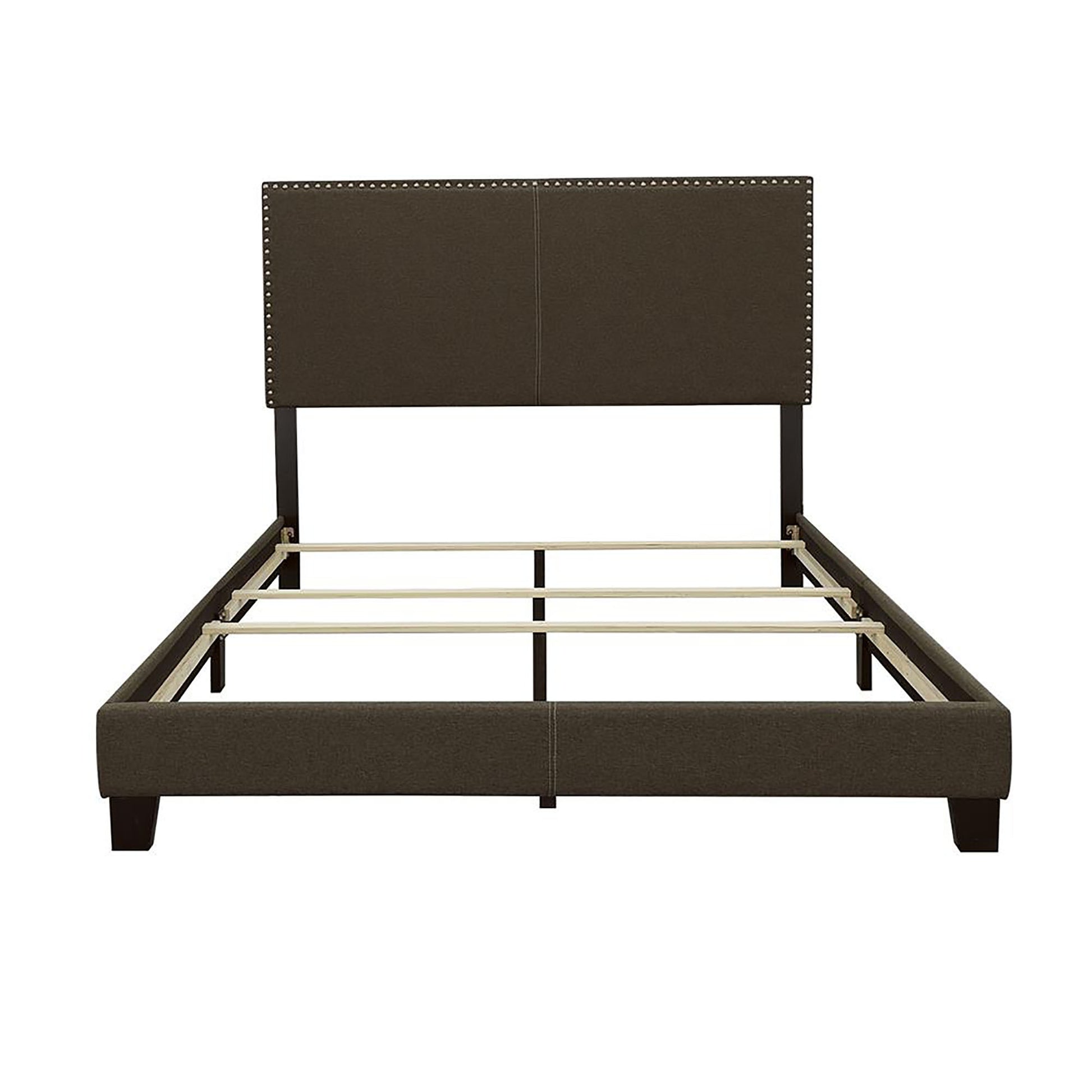 Charcoal Twin Bed With Trim Box Spring Required Twin Charcoal Wood Bedroom Transitional Panel Foam Upholstered