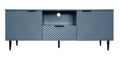 Tv Stand With Solid Ion Feet, Tv Console Table For Living Room, Bedroom Blue Particle Board