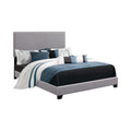 Grey Full Bed With Trim Box Spring Required Full Grey Wood Bedroom Transitional Panel Foam Upholstered