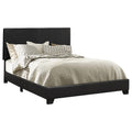 Black Full Panel Bed Box Spring Required Full Black Wood Bedroom Transitional Panel Foam Faux Leather Upholstered