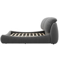 King Size Luxury Upholstered Bed With Thick Headboard, Velvet King Bed With Oversized Padded Backrest, Gray Expect Arrive Date 2024 3 15 King Gray Velvet