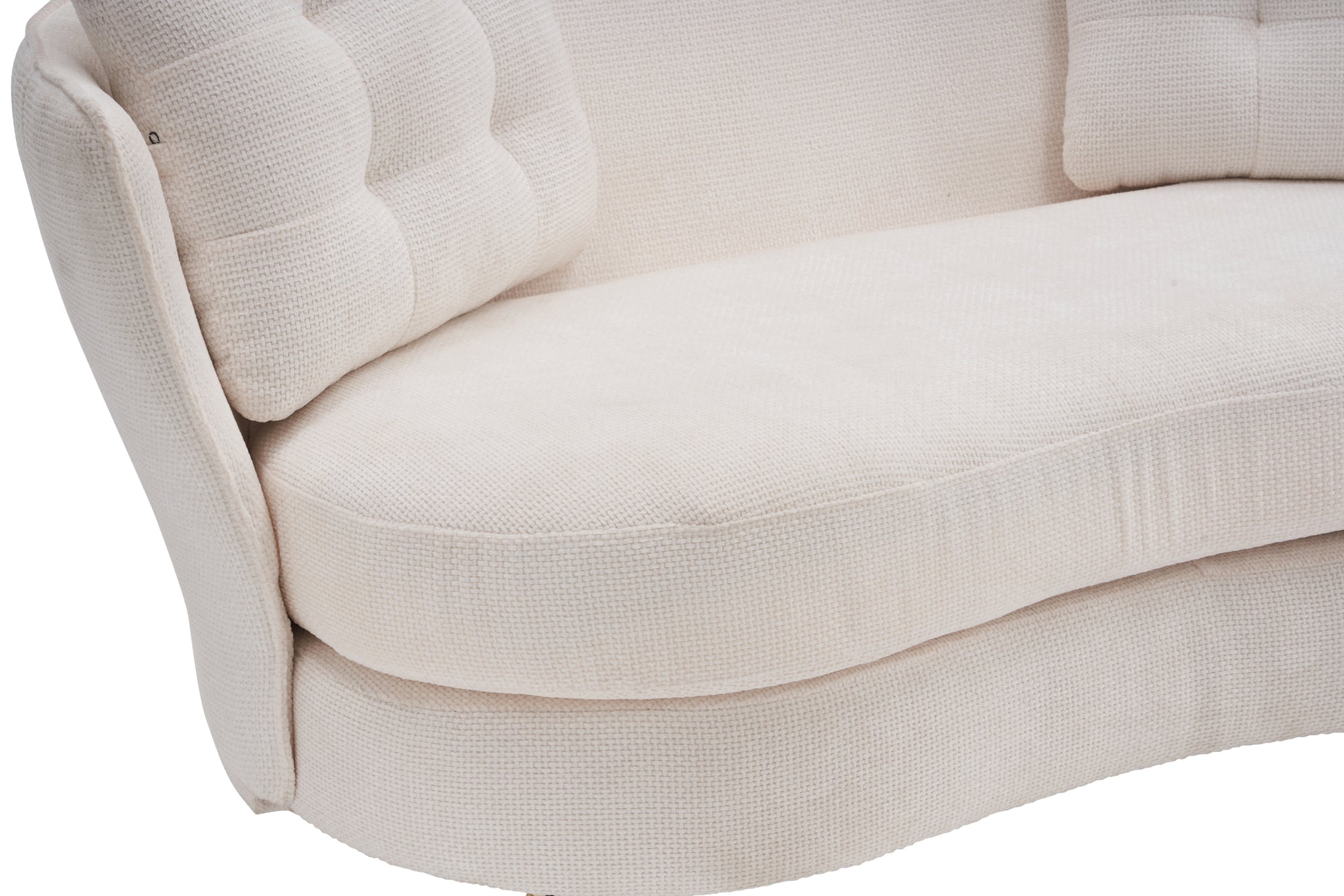 Polyester Fiber Loveseat Sofa Upholstered Couch With Golden Metal Legs Club Two Seat Sofa For Living Reading Room Bedroom Apartment Small Space Dorm,White. White Polyester Wood Primary Living Space Soft Tight Back Modern Polyester