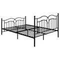 Black Slat Headboard Queen Bed Box Spring Not Required Queen Black Metal Bedroom Transitional Open Frame Metal