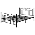 Black Slat Headboard Queen Bed Box Spring Not Required Queen Black Metal Bedroom Transitional Open Frame Metal