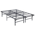 Black Queen Mattress Support Queen Black Metal Bedroom Contemporary,Modern Adjustable Bedbase Steel