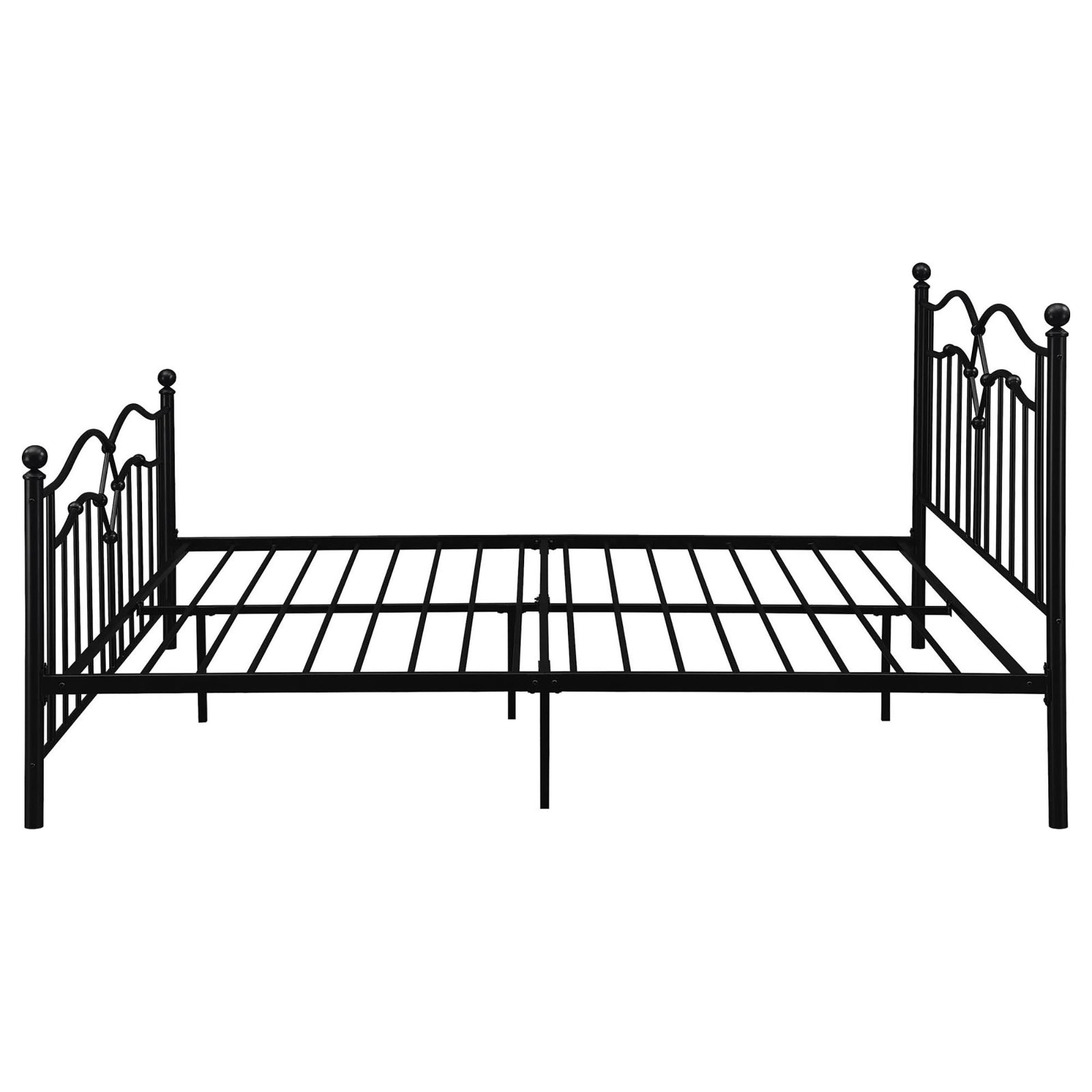 Black Slat Headboard Queen Bed Box Spring Not Required Queen Black Metal Bedroom Transitional Open Frame Metal