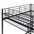 Full Size Metal Loft Bed With Upper Grid Storage Shelf And Lateral Storage Ladder, Black Black Mdf Metal