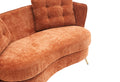 Polyester Fiber Loveseat Sofa Chair Upholstered Couch With Golden Metal Legs Club Two Seat Sofa For Living Reading Room Bedroom Apartment Small Space Dorm,Orange. Orange Polyester Wood Primary