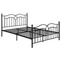 Black Slat Headboard Queen Bed Box Spring Not Required Queen Black Metal Bedroom Transitional Open Frame Metal