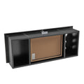 Classic Wall Mounted Styling Barber Salon Station Locking Cabinet Storage Equipment, Black Black Mdf