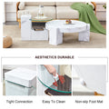 A Modern, Fashionable, And Durable Marble Textured Mdf Coffee Table With A Side Table. Match With Multiple Scenes. Suitable For Living Room And Bedroom. White Mdf Glass