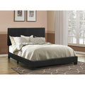 Black Full Panel Bed Box Spring Required Full Black Wood Bedroom Transitional Panel Foam Faux Leather Upholstered