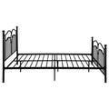 Black Slat Headboard Queen Bed Box Spring Not Required Queen Black Metal Bedroom Transitional Open Frame Metal