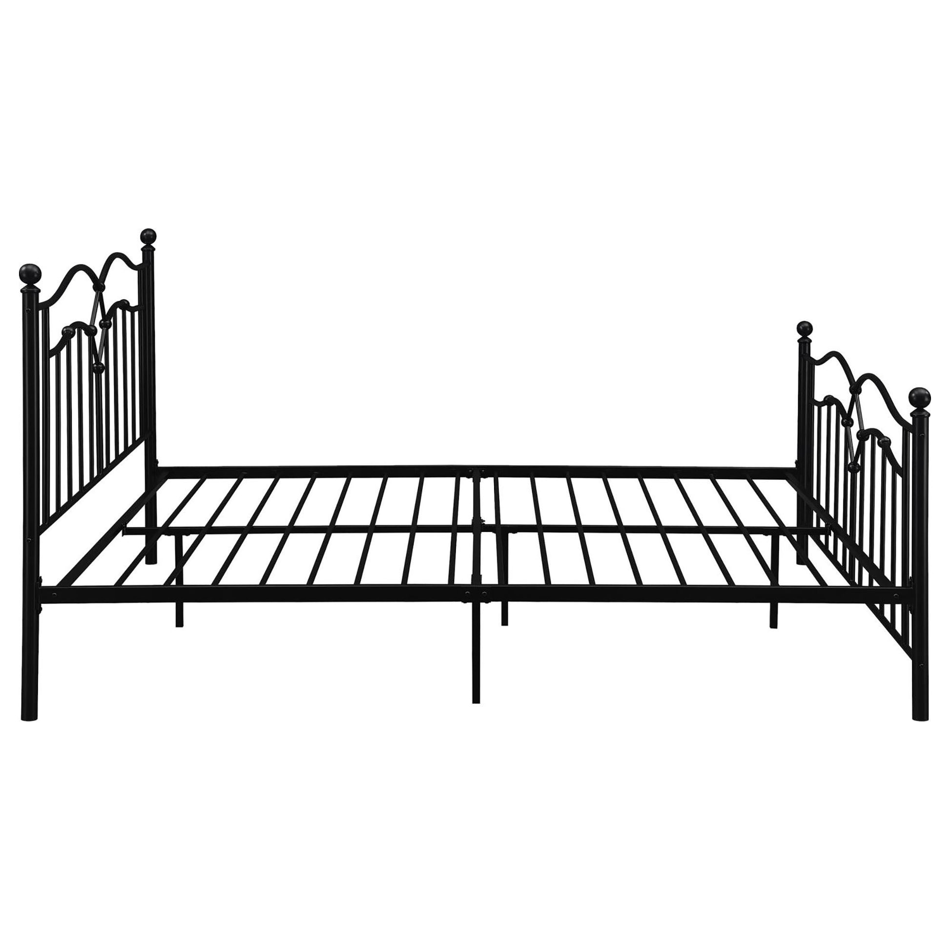 Black Slat Headboard Queen Bed Box Spring Not Required Queen Black Metal Bedroom Transitional Open Frame Metal