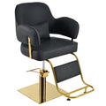 Elegant Barber Chair,Salon Chair For Hair Stylis,With Heavy Duty Hydraulic Pump Adjustable Barber Chair For Beauty Salon Spa Equipment,Black Golden Black Modern Metal