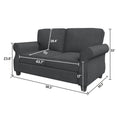 Sofa With Solid Wood Frame, Comfy Sofa Couch With Extra Deep Seats, Modern 2 Seater Sofa, For Living Room Apartment Lounge, Grey Dark Gray Wood