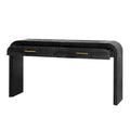 Unique Retro Console Table With Open Style, Two Top Drawers For Entrance, Dinning Room, Living Room Antique Black Antique Black Mdf