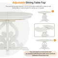 5 Piece Retro Functional Dining Set, 1 Extendable Table With A 16 Inch Leaf And 4 Upholstered Chairs For Dining Room And Kitchen Antique White Antique White Solid Wood