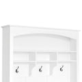 47.2'' Wide Hall Tree With Bench And Shoe Storage, Multi Functional Storage Bench With 3 Hanging Hooks & Open Storage Space, Rectangle Storage & Shelves Coat Rack For Hallway, White White Primary Living Space Shelves Particle Board