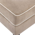 Velvet Upholstered Accent Chair With Cream Piping, Tan And Cream Tan Upholstered