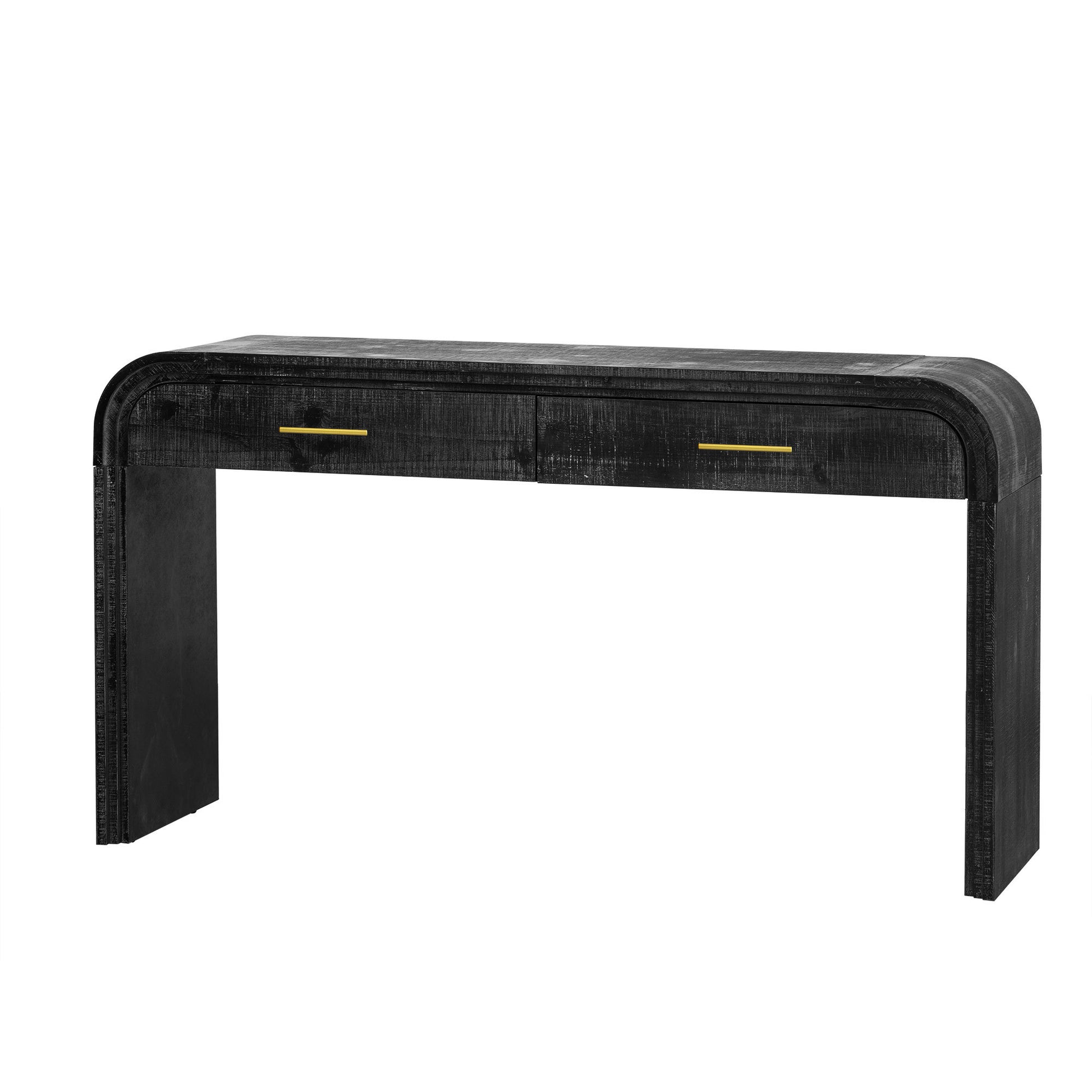 Unique Retro Console Table With Open Style, Two Top Drawers For Entrance, Dinning Room, Living Room Antique Black Antique Black Mdf