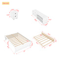 Versatile Full Bed With Trundle,Under Bed Storage Box And Nightstand .White Full White Pine