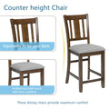 5 Piece Dining Table Set, Wooden Dining Square Table Set For 4, Counter Height Kitchen Table Set With Square Table And 4 Upholstered Chairs For Small Space, Walnut Wood Walnut Seats 4 Gray Wood Dining Room Acacia 4 Leg Square Dining Table With Chair